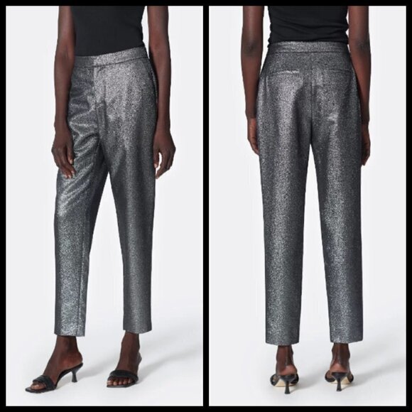 💕JOIE💕 Estra Cropped Pant ~ Silver Foil 2 NWT - Picture 4 of 11